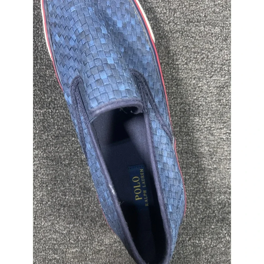 Polo Ralph Lauren Mytton Woven Canvas Shoes Men's 14D Blue Preppy Slip On